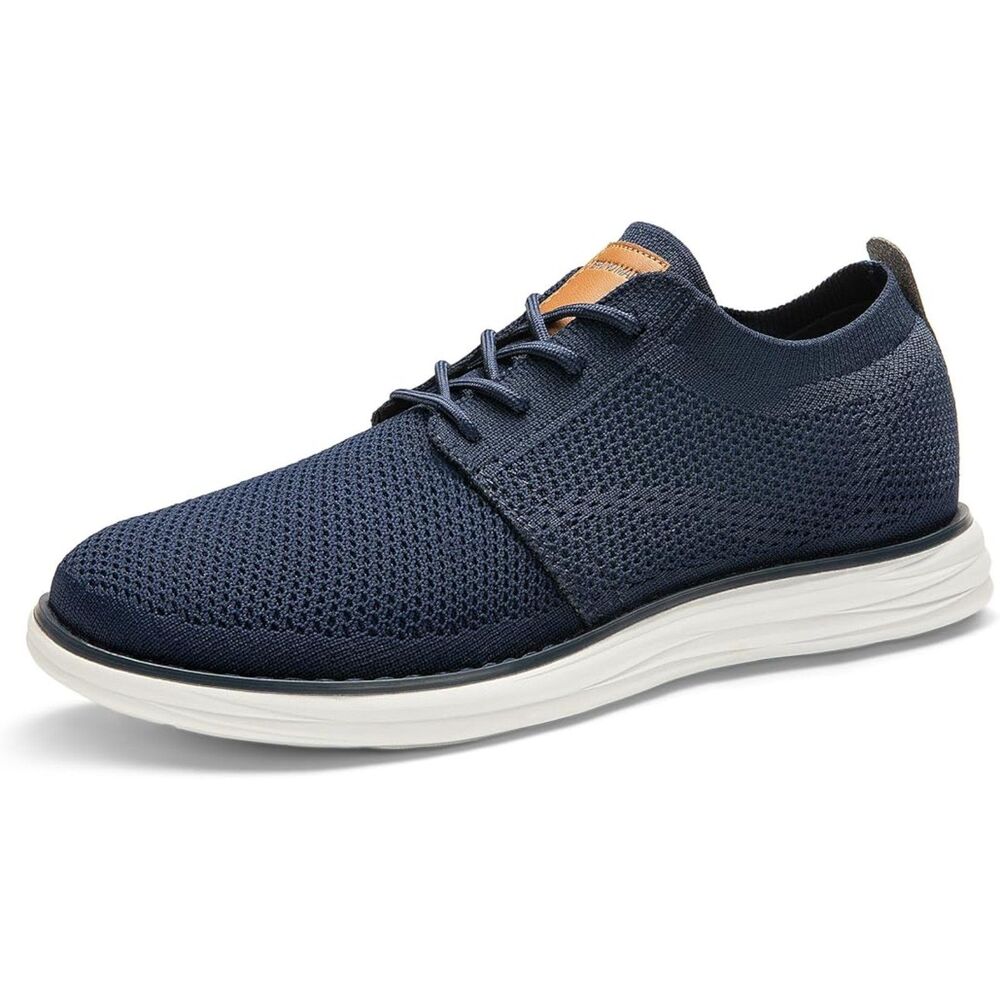 Men's Blue Rubber Sole Oxfords Lace up Lightweight Flex Breeze Mesh Sneakers
